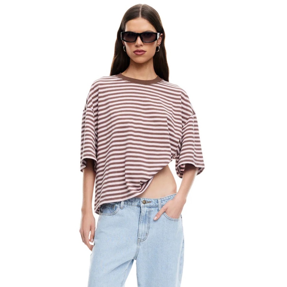 Lioness BLOOM SHORT SLEEVE | Chocolate Blush Stripe C00